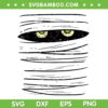 Mummy Halloween Costume SVG PNG, Mummy Wrap Eyes SVG, Cartoon Halloween DXF SVG PNG EPS