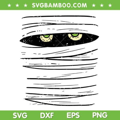 Mummy Halloween Costume SVG PNG, Mummy Wrap Eyes SVG, Cartoon Halloween DXF SVG PNG EPS