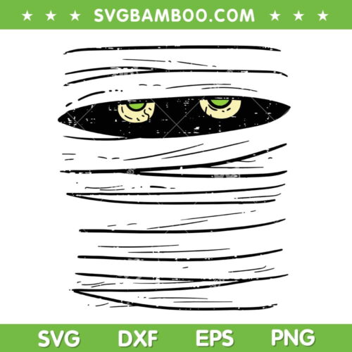 Mummy Halloween Costume SVG PNG, Mummy Wrap Eyes SVG, Cartoon Halloween DXF SVG PNG EPS