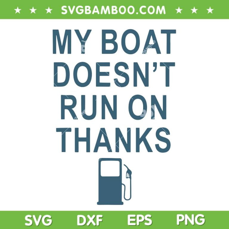 "This Boat Doesn't Run On Thanks" Sticker Decal - White, For Boats, Fishing Tackle, 4x4 Vehicles