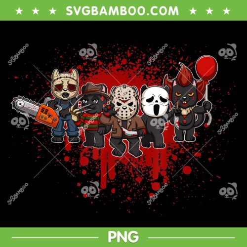 My Little Horror Crew PNG, Halloween Cat Horror Movie Chracters PNG, Scary Halloween PNG