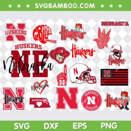 Nebraska Huskers SVG Bundle, NCAA Nebraska Huskers SVG Bundle, Football Team DXF SVG PNG EPS