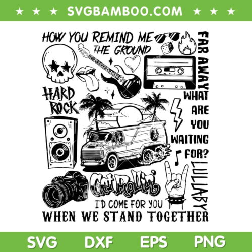 Nickelback Tour 2023 SVG PNG, Vintage Nickelback Tracklist SVG, Hard Rock DXF SVG PNG EPS