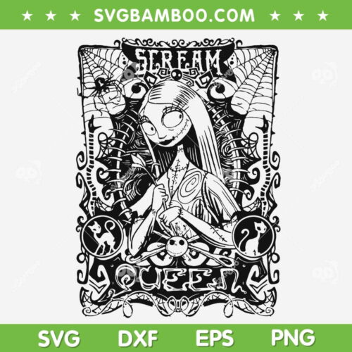 Nightmare Before Christmas Sally Scream Queen SVG, Sally Queen Of Scream SVG, Disney Halloween DXF SVG PNG EPS