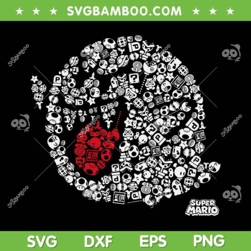 Nintendo Super Mario Iconic Boo Portrait SVG, Super Mario SVG, Mario Boo DXF SVG PNG EPS