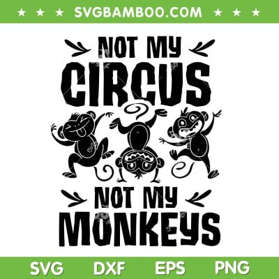 Not My Circus Not My Monkeys SVG PNG, Saying Animal Lover Monkey SVG, Funny Not My Circus DXF SVG PNG EPS Not My Circus Not My Monkeys SVG PNG, Saying Animal Lover Monkey SVG, Funny Not My Circus DXF SVG PNG EPS