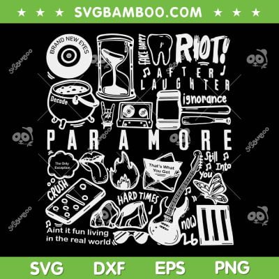 Paramore Tattoo SVG PNG, Vintage Paramore 2023 Tour SVG, Tattoo Vintage Music DXF SVG PNG EPS