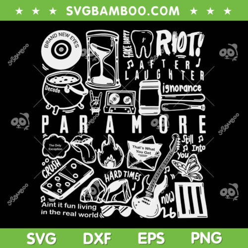 Paramore Tattoo SVG PNG, Vintage Paramore 2023 Tour SVG, Tattoo Vintage Music DXF SVG PNG EPS