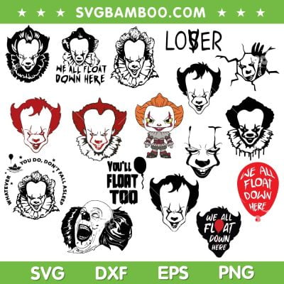 Pennywise SVG Bundle, IT Halloween Horror SVG Bundle, Pennywise Face DXF SVG PNG EPS Pennywise SVG Bundle, IT Halloween Horror SVG Bundle, Pennywise Face DXF SVG PNG EPS
