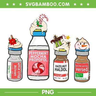 Peppermint Mocha Propofol Christmas Coffee PNG, Christmas Nurse ER ED ICU RN PNG, Peppermint Mocha PNG