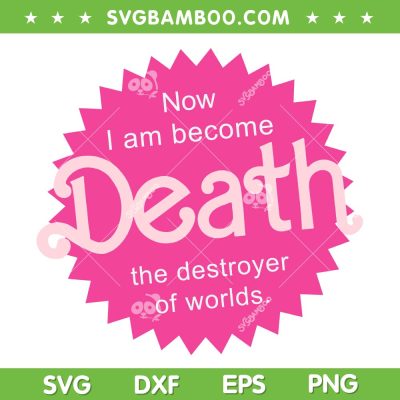 Pinkheimer Now I Am Become Death The Destroyer Of Worlds SVG, Barbenheimer Movie Destroyer Of Worlds SVG, Oppenheimer DXF SVG PNG EPS Pinkheimer Now I Am Become Death The Destroyer Of Worlds SVG, Barbenheimer Movie Destroyer Of Worlds SVG, Oppenheimer DXF SVG PNG EPS
