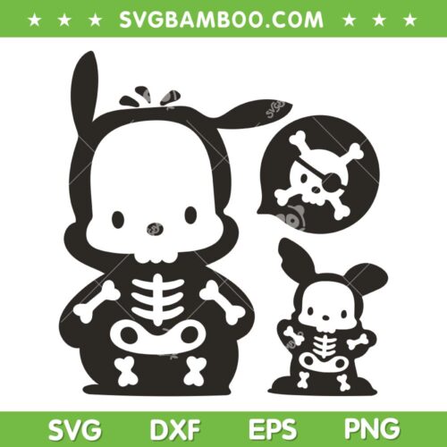Pochacco Skeleton Halloween SVG PNG, Hello Kitty And Friends Bones SVG, Pochacco Halloween DXF SVG PNG EPS