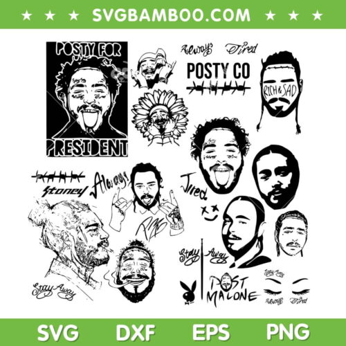 Post Malone SVG Bundle, Post Malone 2023 Tour SVG Bundle, Post For President DXF SVG PNG EPS
