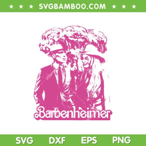 Retro Barbenheimer Barb Oppenheimer SVG, Barb Collab Oppen SVG, Barbie Oppenheimer 2023 DXF SVG PNG EPS