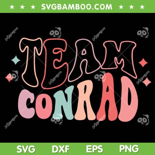 Retro Groovy Team Conrad SVG PNG, Team Jeremiah SVG, Waves Cousins Beach DXF SVG PNG EPS