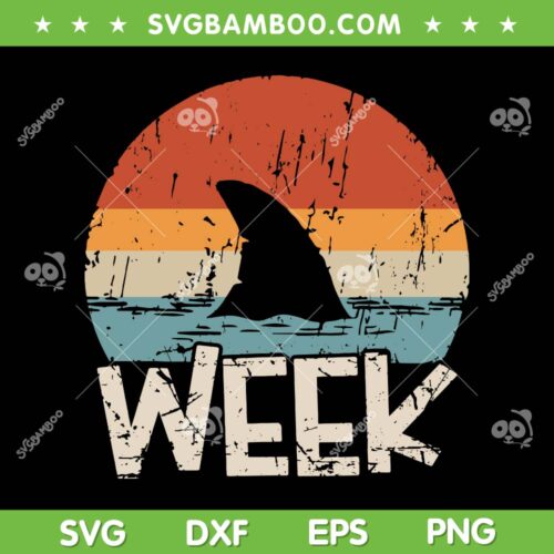 Retro Shark Week 2023 SVG PNG, Shark Lover Ocean SVG, Happy Shark DXF SVG PNG EPS