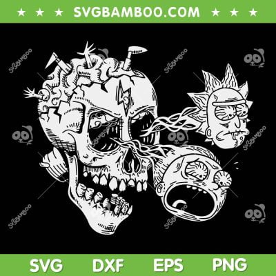 Rick Morty Skull With RM Eyes SVG PNG, Open Your Eyes Morty SVG, Eyeball Skull DXF SVG PNG EPS