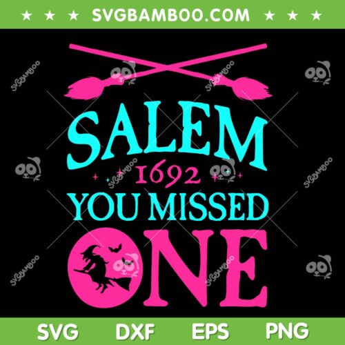 Salem 1692 You Missed One SVG PNG, Salem Witch Trials SVG, Salem 1692 Oops DXF SVG PNG EPS