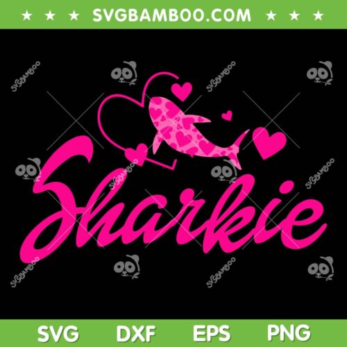 Sharkie SVG PNG, Cute Barbie Shark SVG, Barbenheimer Shark SVG, Shark Pink DXF SVG PNG EPS