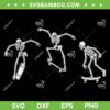 Skateboarding Skeletons SVG PNG, Skeleton Skater Halloween SVG, Skeleton Skate DXF SVG PNG EPS