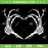 Skeleton Hand Heart Sign SVG PNG, Bones Costume Halloween SVG, Skeleton Heart DXF SVG PNG EPS