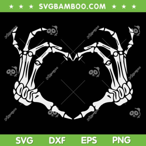 Skeleton Hand Heart Sign SVG PNG, Bones Costume Halloween SVG, Skeleton Heart DXF SVG PNG EPS