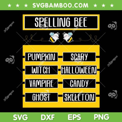 Spelling Bee Pun Halloween SVG PNG, Teachers Costume Halloween SVG, Spelling Bee DXF SVG PNG EPS