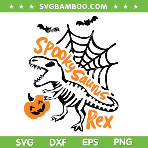 Spooky Saurus Rex SVG PNG, Dinosaur Halloween Spooky SVG, Halloween Dinosaur DXF SVG PNG EPS