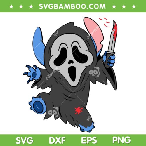 Stitch Ghostface SVG PNG, Stitch Horror Movie SVG, Halloween Scream DXF SVG PNG EPS