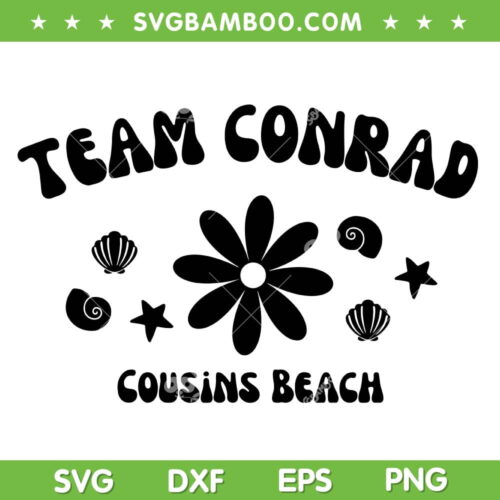 Team Conrad Cousins Beach SVG PNG, The Summer I Turned Pretty SVG, Retro Groovy Team Conrad DXF SVG PNG EPS