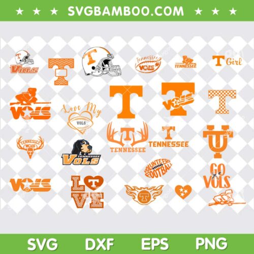 Tennessee Vols SVG Bundle, Love Tennessee Vols SVG Bundle, NCAA Football DXF SVG PNG EPS