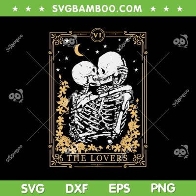 The Lovers Vintage Tarot Card SVG PNG, The Lovers Tarot Card SVG, Skeletons Halloween DXF SVG PNG EPS The Lovers Vintage Tarot Card SVG PNG, The Lovers Tarot Card SVG, Skeletons Halloween DXF SVG PNG EPS