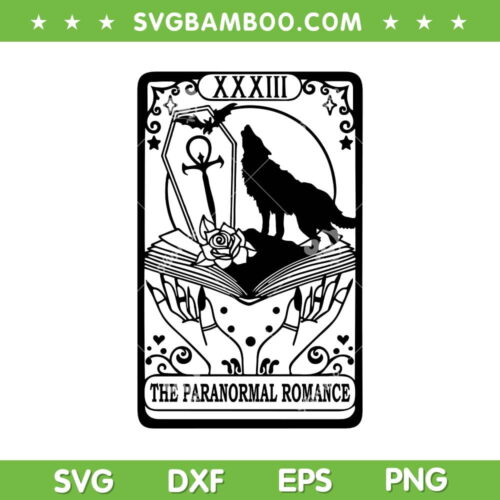 The Paranormal Romance Tarot Card SVG PNG, XXXIII The Paranormal Romance SVG, Calypso Belle DXF SVG PNG EPS