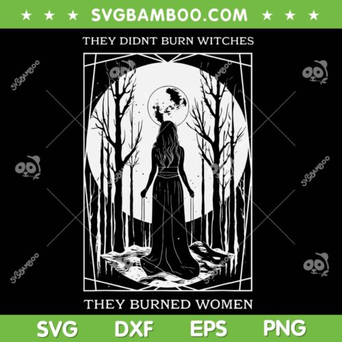 They Didn't Burn Witches They Burned Women SVG, Halloween Women Witch SVG, Retro Burn Witches DXF SVG PNG EPS