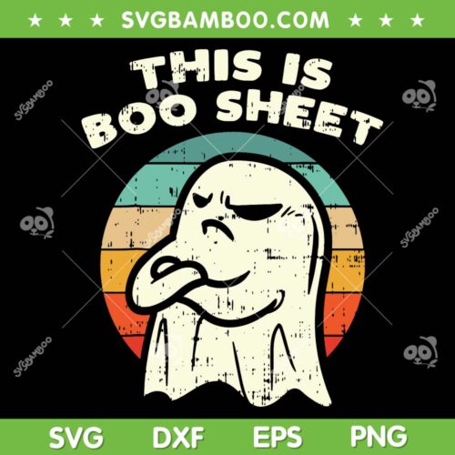 This Is Boo Sheet Ghost SVG PNG, Retro Halloween Ghost SVG, Funny Groovy Ghost DXF SVG PNG EPS