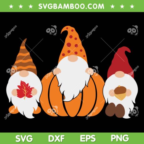 Three Gnomes Pumpkin Halloween SVG PNG, Gnomes Halloween SVG, Three Halloween Gnomes DXF SVG PNG EPS