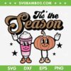 Tis The Season Fall SVG PNG, Retro Fall Pumpkin Spice SVG, Drink And Pumpkin DXF SVG PNG EPS