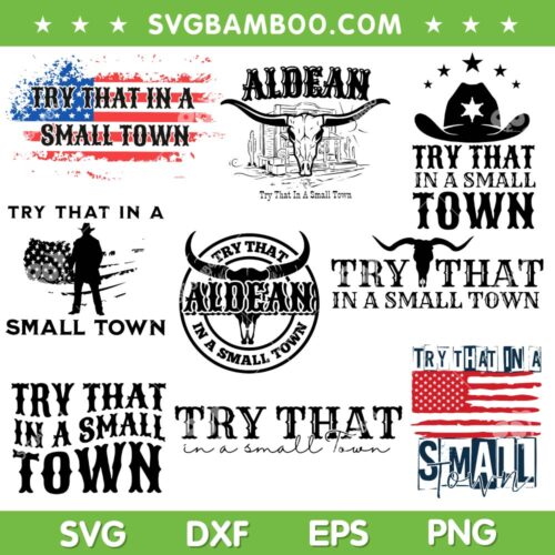 Try That In A Small Town SVG Bundle, Jason Aldean SVG Bundle, Country Music DXF SVG PNG EPS