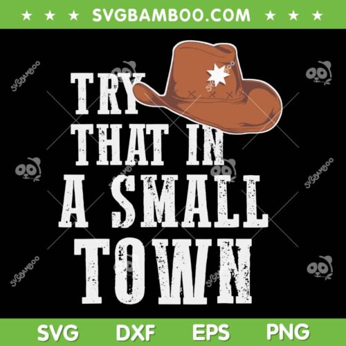 Try That In A Small Town Western Cowboy SVG, Jason Aldean Cowboy Western SVG, Country Music DXF SVG PNG EPS