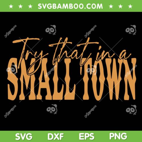 Try That In A Small Town Yellow SVG PNG, Country Western SVG, Music Lover DXF SVG PNG EPS