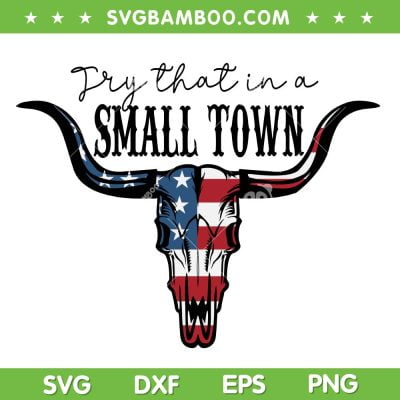 Try That In A Small Town American Flag SVG PNG, Bull Skull Jason Aldean SVG, American Flag DXF SVG PNG EPS