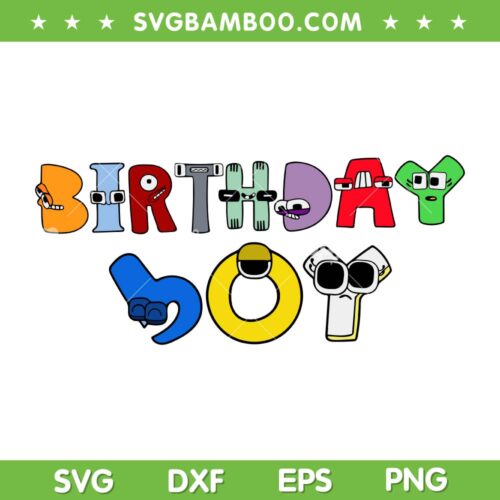 Villain Letter ABC Birthday Boy SVG PNG, Evil Alphabet Lore SVG, Villain Alphabet DXF SVG PNG EPS