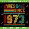 Vintage 50th Birthday SVG PNG, 50 Year Old July 1973 SVG, Awesome Since 1973 DXF SVG PNG EPS