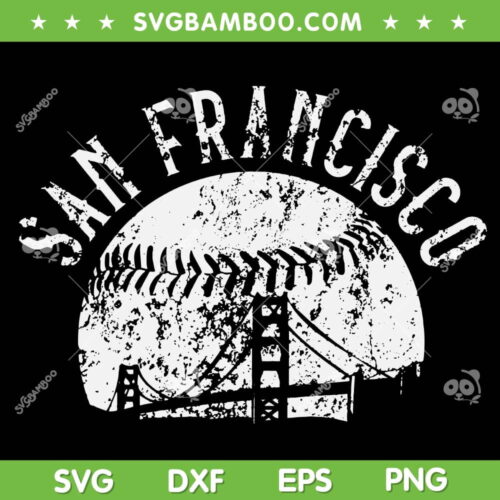 Vintage Francisco Skyline SVG PNG, San Francisco City Skyline SVG, Sunset San Francisco DXF SVG PNG EPS
