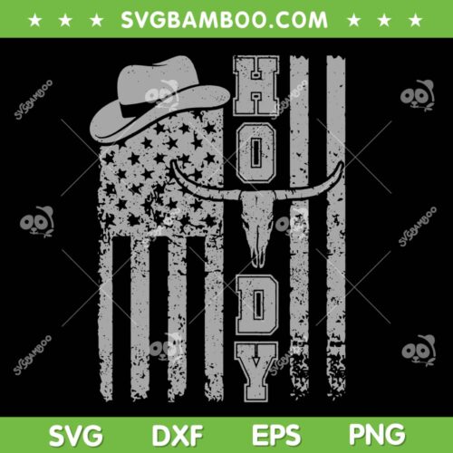 Western Country Cowboy American Flag SVG, Southern Cowboy Howdy SVG, Retro Howdy US Flag DXF SVG PNG EPS