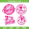 Come On Barbie Logo Party SVG Bundle, 4 Files Party Birthday Girls SVG Bundle, Birthday Barbie DXF SVG PNG EPS