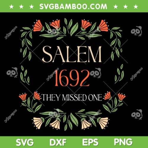 Salem 1692 They Missed One SVG PNG, Salem 1692 SVG, Funny Halloween DXF SVG PNG EPS