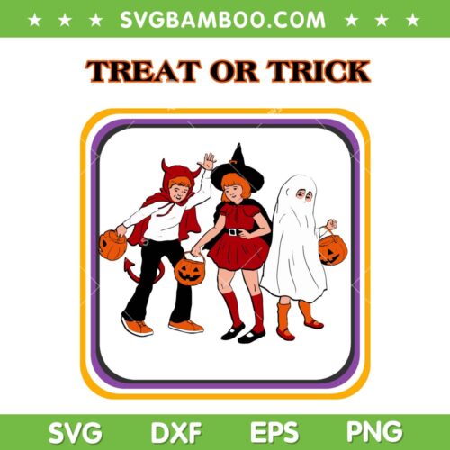 2023 Treat Or Trick SVG PNG, Retro Comics Spooky Halloween SVG, Pumpkin Halloween DXF SVG PNG EPS