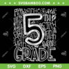 5th Grade Typography SVG PNG, Team Fifth Grade Teacher SVG, Back To School Teacher DXF SVG PNG EPS