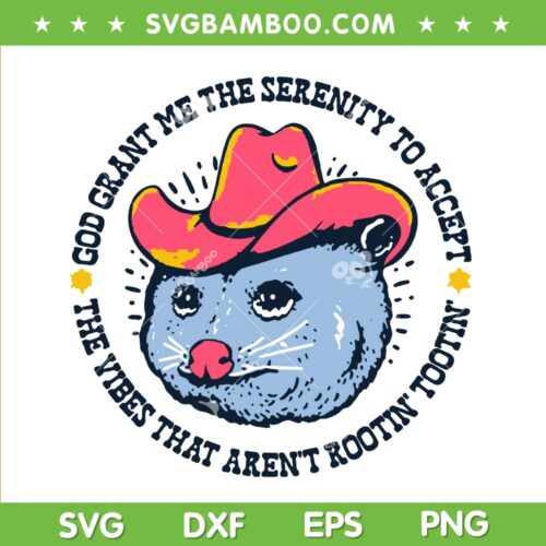 Accept The Vibes That Aren't Rootin Tootin SVG, Rootin Tootin Opossum SVG, Funny Opossum DXF SVG PNG EPS